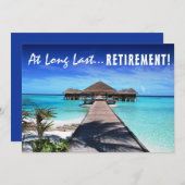 退職アナウンスの仕事仲間カード 招待状 (正面/裏面)