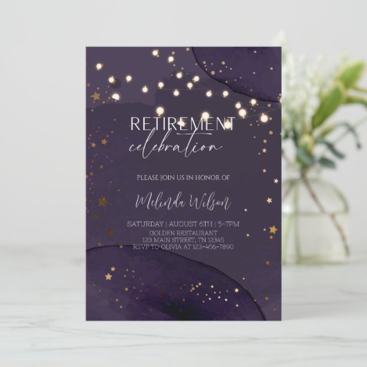 退職エレガントお祝いパーティー 招待状 (スタンド正面)