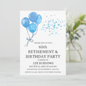 退職エレガントと誕生日のパーティーへの招待 招待状 (スタンド正面)