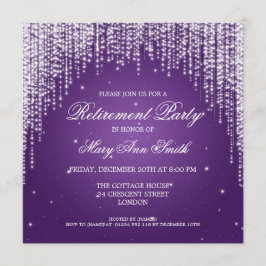 退職エレガントパーティーナイトズルパープル 招待状