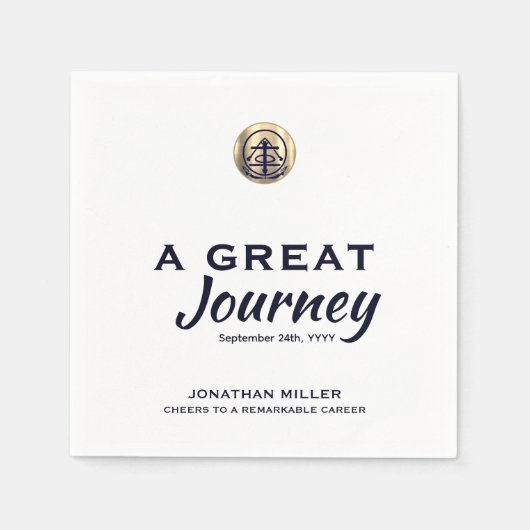 退職エレガントパーティー紙ナプキン スタンダードカクテルナプキン (正面)