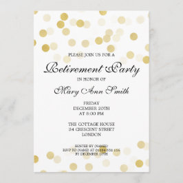 退職エレガントパーティー金箔グリッター灯 招待状