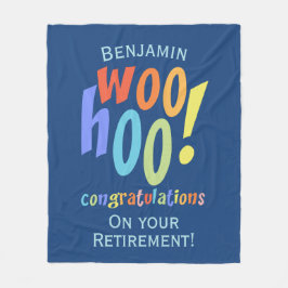退職カラフルおめでとう フリースブランケット