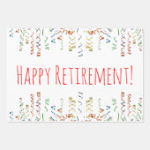 退職カラフル紙吹雪ストリーマーカスタム金ゴールド ラッピングペーパーシート (正面3)