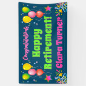 退職カラフル 横断幕 (縦)