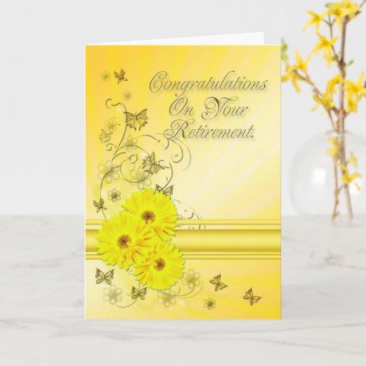 退職カードのご利用おめでとうございます カード (黄色い花)
