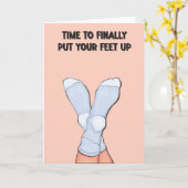 退職カードを足に提示する時間 カード (黄色い花)