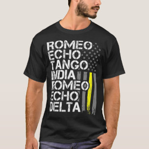 退職ギフトを発送する薄い黄色い線 Tシャツ