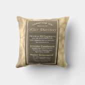 退職ギフトカスタムヴィンテージ記号 クッション (裏面)