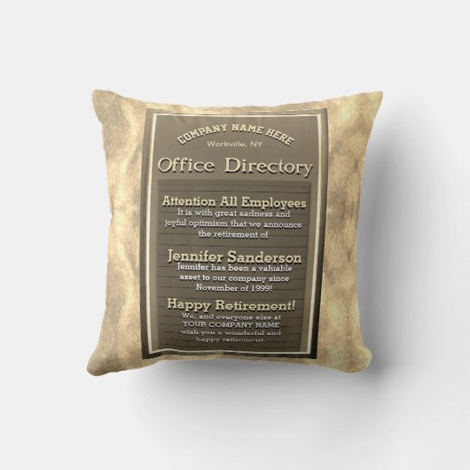 退職ギフトカスタムヴィンテージ記号 クッション (裏面)