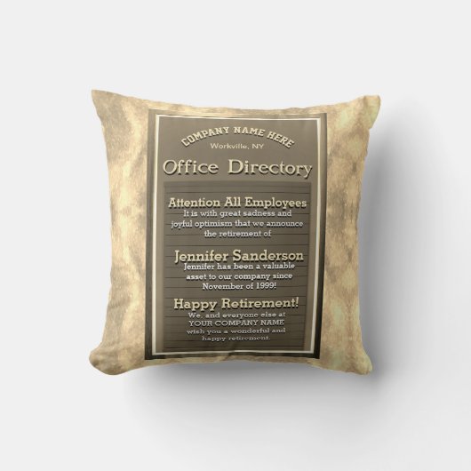 退職ギフトカスタムヴィンテージ記号 クッション (正面)