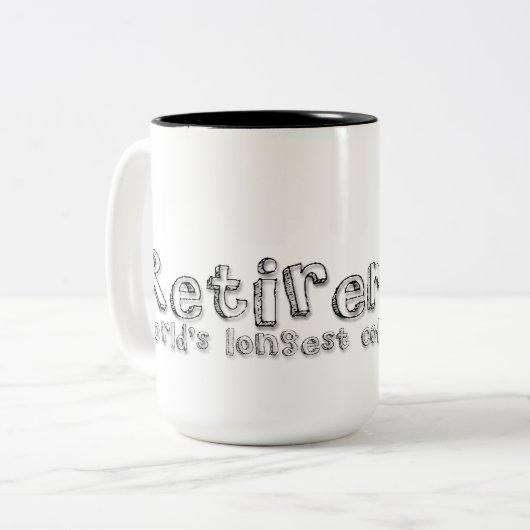 退職ギフトコーヒーブレーク退職引用文マグカップ ツートーンマグカップ (正面左)