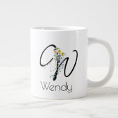 退職ギフト事業主モノグラム水色 ジャンボコーヒーマグカップ (右)