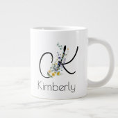 退職ギフト事業主モノグラム水色 ジャンボコーヒーマグカップ (右)