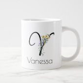 退職ギフト事業主モノグラム水色 ジャンボコーヒーマグカップ (右)