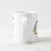 退職ギフト事業主モノグラム水色 ジャンボコーヒーマグカップ (裏面)