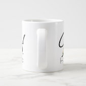 退職ギフト事業主モノグラム水色 ジャンボコーヒーマグカップ (裏面)