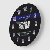 退職ギフト法施行USA薄いブルーライン ラージ壁時計 (傾斜)
