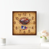 退職ギフト男性へ、メッセージ、名前、イニシャル スクエア壁時計 (ホーム)