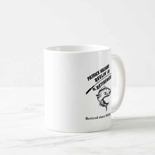 退職ギフト繰出し魚釣り棒 コーヒーマグカップ (正面右)