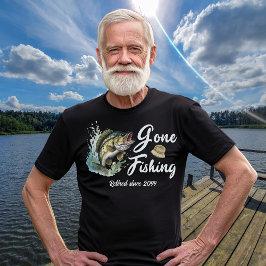 退職ギフト行った魚釣り大魚漁師 Tシャツ