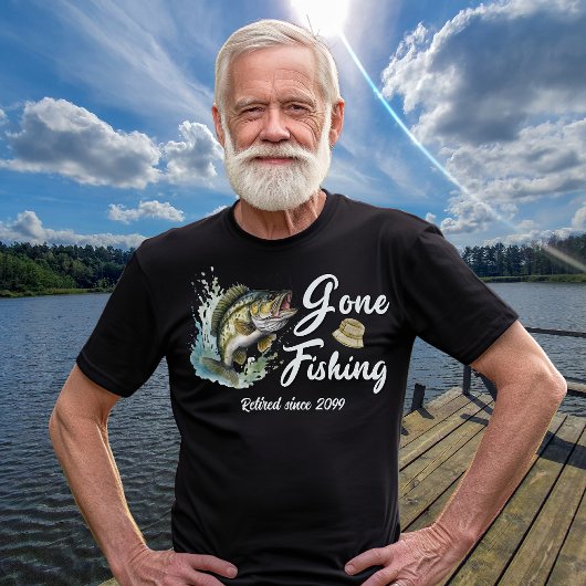 退職ギフト行った魚釣り大魚漁師 Tシャツ