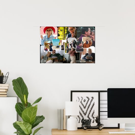 退職ギフト、おもしろい退職したウォール写真のタイムライン ポスター (ホームオフィス)