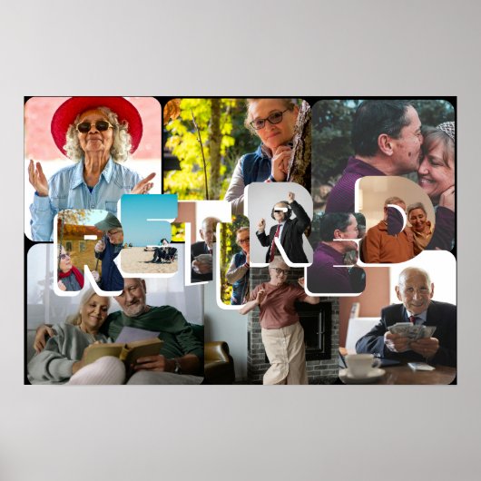 退職ギフト、おもしろい退職したウォール写真のタイムライン ポスター (正面)