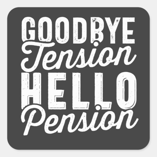 退職ギフト、さよならテンションHello Pension スクエアシール (正面)