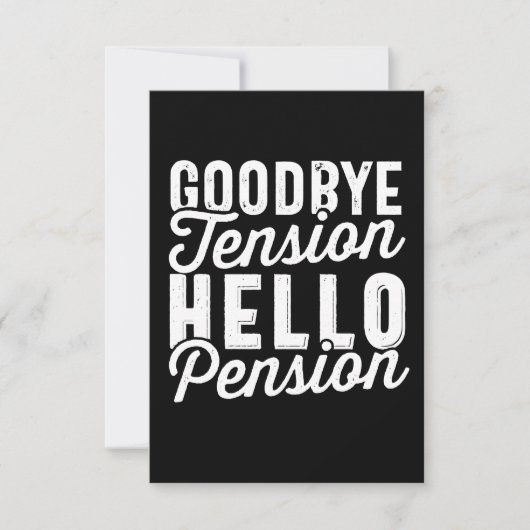 退職ギフト、さよならテンションHello Pension ノートカード (正面)