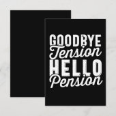 退職ギフト、さよならテンションHello Pension ノートカード (正面/裏面)
