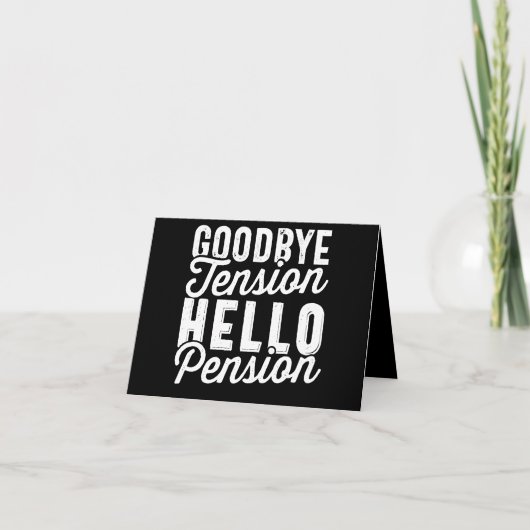 退職ギフト、さよならテンションHello Pension ノートカード (正面)