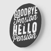 退職ギフト、さよならテンションHello Pension ラージ壁時計 (傾斜)