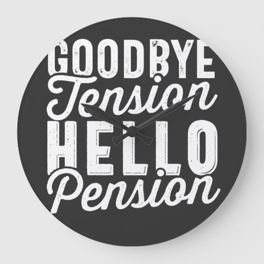 退職ギフト、さよならテンションHello Pension ラージ壁時計 (正面)