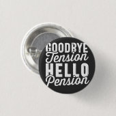 退職ギフト、さよならテンションHello Pension 缶バッジ (正面&裏面)