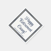 退職シンプルパーティーネイビーブルー、ホワイト&金ゴールド スタンダードカクテルナプキン (角)