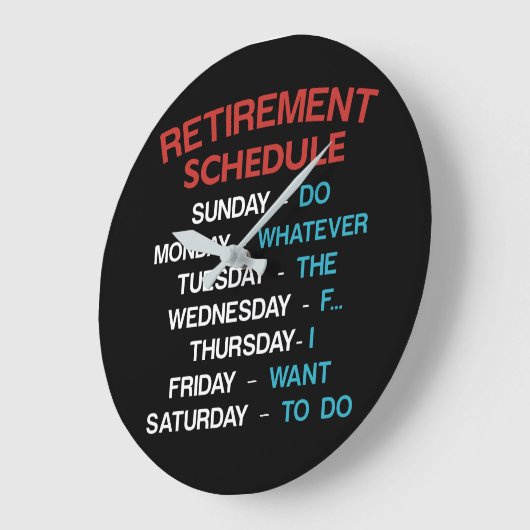 退職スケジュールカレンダーオフィスユーモア同僚 ラージ壁時計 (傾斜)