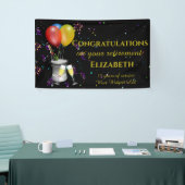 退職スタイリッシュお祝いおめでとう 横断幕 (トレードショー)