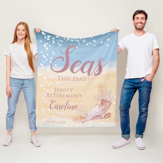 退職スタイリッシュビーチ沿岸貝殻 フリースブランケット (インサイチュ)