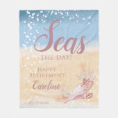 退職スタイリッシュビーチ沿岸貝殻 フリースブランケット (正面)