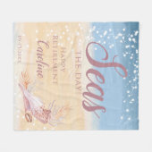 退職スタイリッシュビーチ沿岸貝殻 フリースブランケット (正面(横))