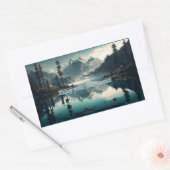 退職ステッカー 長方形シール (封筒)