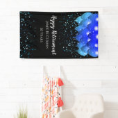 退職バルーン星型紙吹雪黒 横断幕 (インサイチュ)