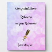 退職パーソナライズされたデザイン フォトプラーク (正面)