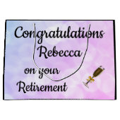 退職パーソナライズされたデザイン ラージペーパーバッグ (正面)