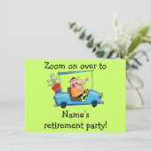 退職パーソナライズされたパーティーの招待、ゴルフカート 招待状 (スタンド正面)