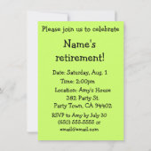 退職パーソナライズされたパーティーの招待、ゴルフカート 招待状 (裏面)