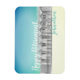 退職パーソナライズされたビーチ小屋 マグネット