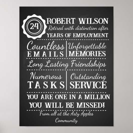 退職パーソナライズされたポスタープリント ポスター (正面)