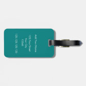 退職パーソナライズされた先生ティール（緑がかった色）モノグラム ラゲッジタグ (裏面横)